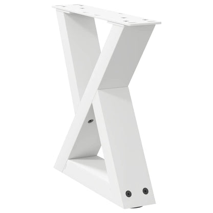 White Steel Coffee Table Legs Set 2 pcs, Adjustable 30-31.3 cm