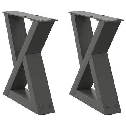 Anthracite Steel Coffee Table Legs Set of 2, Adjustable 30-31.3 cm