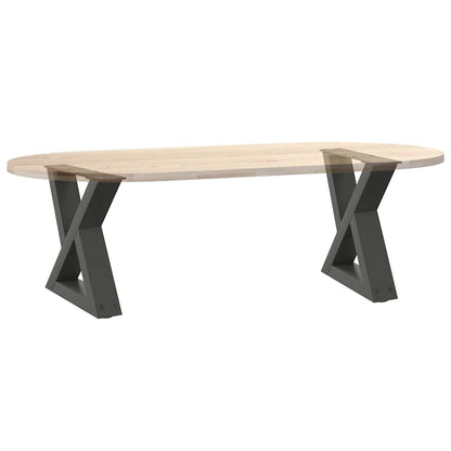Anthracite Steel Coffee Table Legs Set of 2, Adjustable 30-31.3 cm