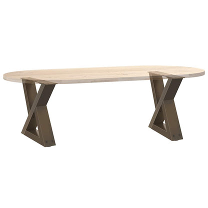 Natural Steel Coffee Table Legs, Set of 2, Adjustable 30-31.3 cm