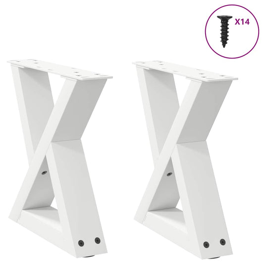 Steel Coffee Table Legs 2 pcs, Adjustable, White 40x(30-31.3) cm