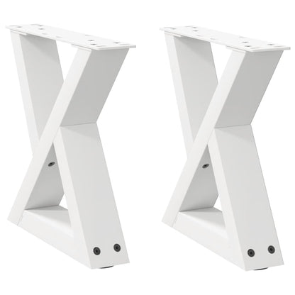 Steel Coffee Table Legs 2 pcs, Adjustable, White 40x(30-31.3) cm