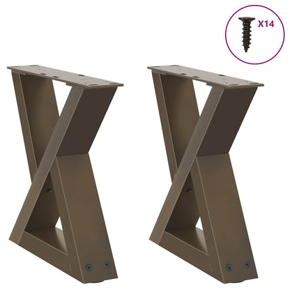 Natural Steel Coffee Table Legs 2 pcs - Adjustable 40x(30-31.3) cm
