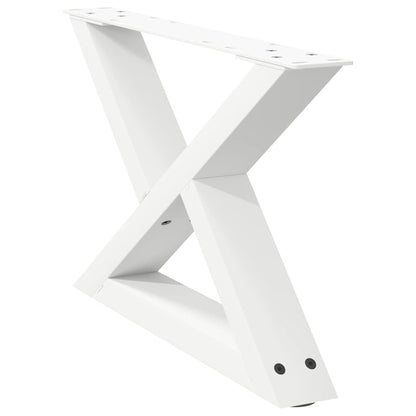 White Steel Coffee Table Legs, 2 Pcs, Adjustable 50x(30-31.3) cm