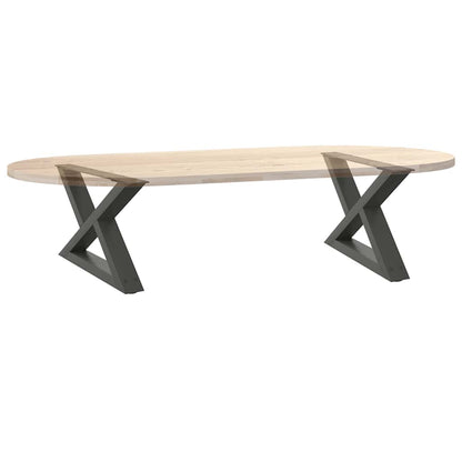 Anthracite Steel Coffee Table Legs Set of 2, Adjustable 50x30-31.3 cm