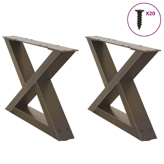 Natural Steel Coffee Table Legs 2 pcs, Adjustable 50x(30-31.3) cm