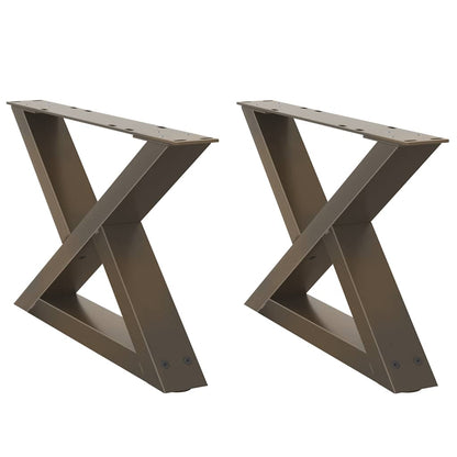 Natural Steel Coffee Table Legs 2 pcs, Adjustable 50x(30-31.3) cm