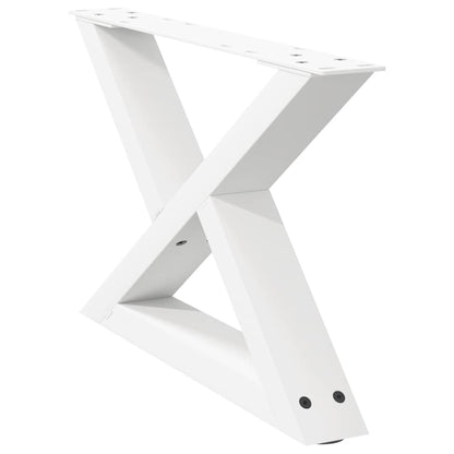 White Steel Coffee Table Legs 2pcs 60x(30-31.3)cm Durable Design