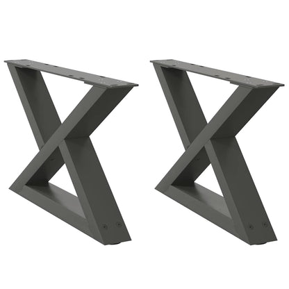 Anthracite Steel Coffee Table Legs, 2 Pcs, Adjustable, 60x30-31.3 cm