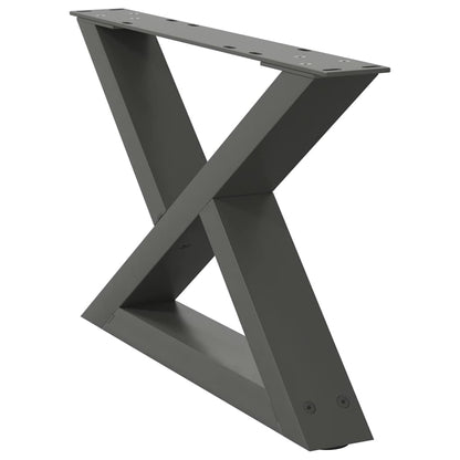 Anthracite Steel Coffee Table Legs, 2 Pcs, Adjustable, 60x30-31.3 cm