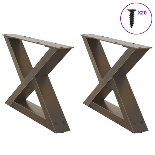 Natural Steel Coffee Table Legs 2 pcs, Adjustable 60x(30-31.3) cm