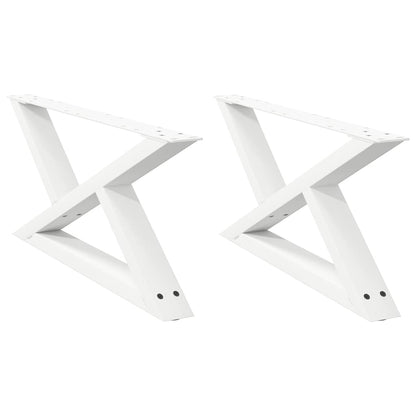 White Steel Coffee Table Legs, Set of 2, Adjustable 70cm