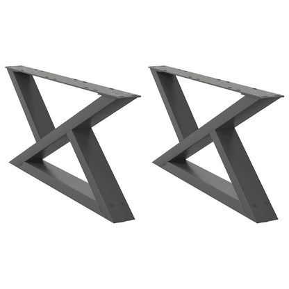 Anthracite Steel Coffee Table Legs 2pcs Adjustable 70x(30-31.3) cm