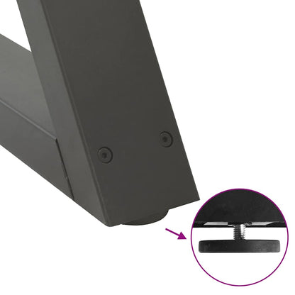 Anthracite Steel Coffee Table Legs 2pcs Adjustable 70x(30-31.3) cm