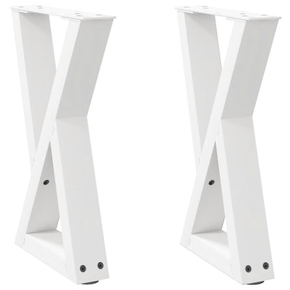 White Steel Coffee Table Legs Set - Adjustable 28x(42-43.3) cm, 2 pcs