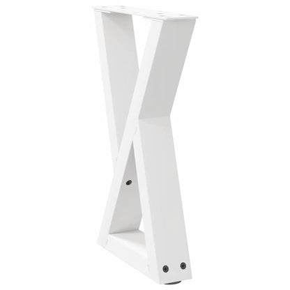 White Steel Coffee Table Legs Set - Adjustable 28x(42-43.3) cm, 2 pcs