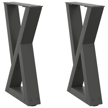 Anthracite Steel Coffee Table Legs 2pcs, Adjustable 28x(42-43.3)cm