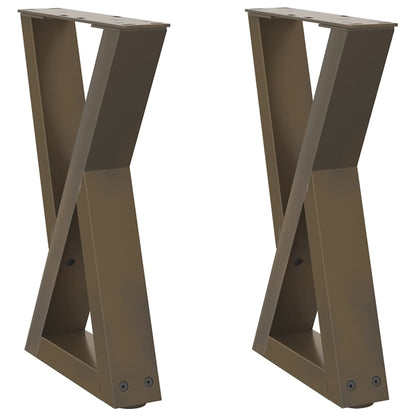 Natural Steel Coffee Table Legs 2 pcs, Adjustable 38x(42-43.3) cm