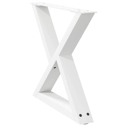White Steel Coffee Table Legs (2 pcs) - Adjustable, 50x(42-43.3) cm