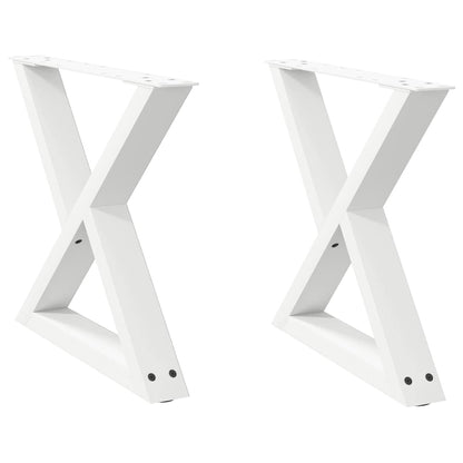 White Steel Coffee Table Legs, 2 Pcs, Adjustable 42-43.3 cm, 60 cm