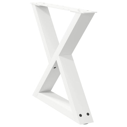 White Steel Coffee Table Legs, 2 Pcs, Adjustable 42-43.3 cm, 60 cm