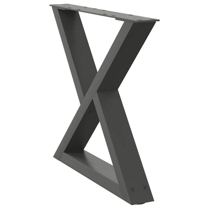 Anthracite Steel Coffee Table Legs 2pcs 60x(42-43.3) cm Adjustable