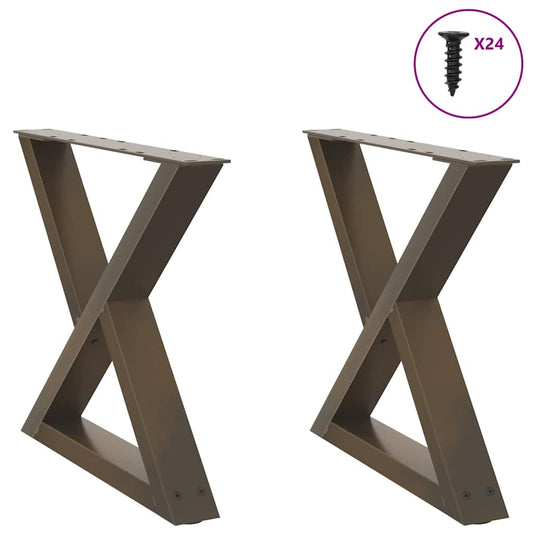 Natural Steel Coffee Table Legs, 2 Pcs, Adjustable (42-43.3cm)