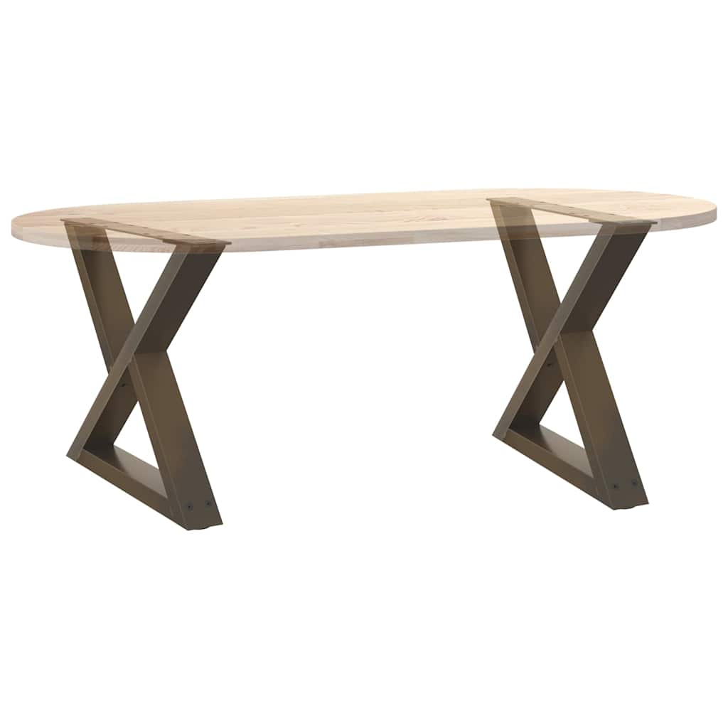 Natural Steel Coffee Table Legs, 2 Pcs, Adjustable (42-43.3cm)