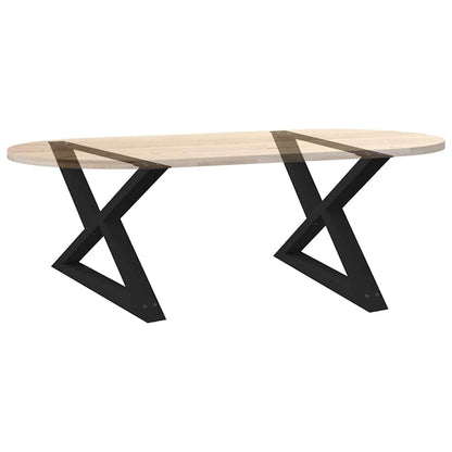Black Steel Coffee Table Legs (2 pcs) Adjustable 70x(42-43.3) cm
