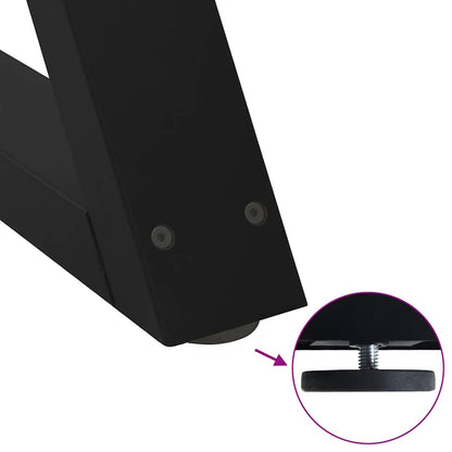 Black Steel Coffee Table Legs (2 pcs) Adjustable 70x(42-43.3) cm