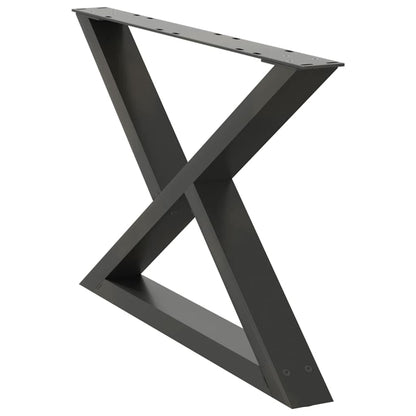 Anthracite Steel Coffee Table Legs 2 pcs - Adjustable Height 70 cm