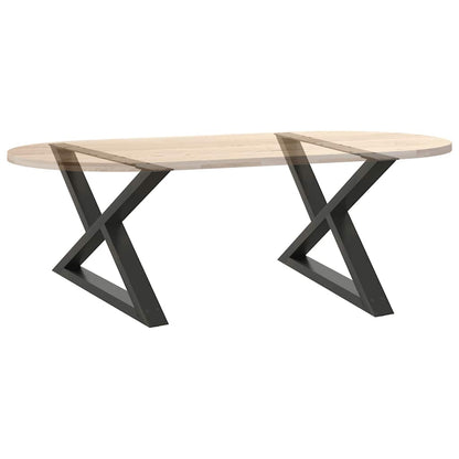 Anthracite Steel Coffee Table Legs 2 pcs - Adjustable Height 70 cm