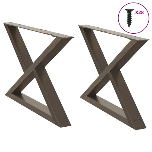 Natural Steel Coffee Table Legs, 2pcs, Adjustable Height, 70cm