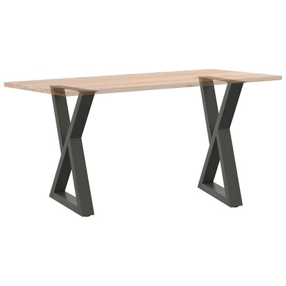 Anthracite Steel Dining Table Legs 2 pcs, Adjustable 50x(72-73.3)cm