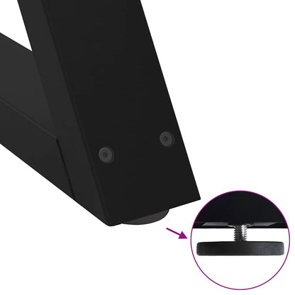 Black Steel Dining Table Legs 2pcs, Adjustable 60x(72-73.3) cm