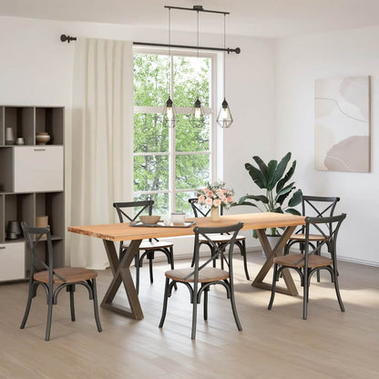 Natural Steel Dining Table Legs, 2 pcs, Adjustable 70x72-73.3 cm