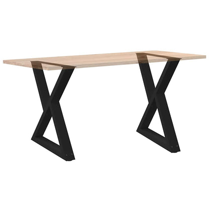 Black Steel Dining Table Legs 2 pcs, Adjustable 80x(72-73.3) cm