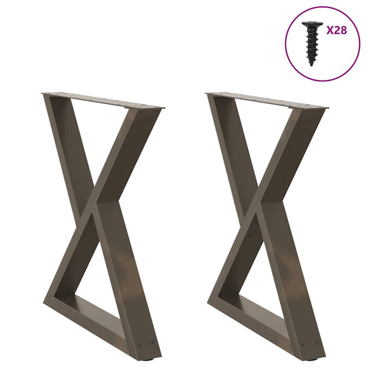 Natural Steel Dining Table Legs 2pcs, Adjustable Height 80cm