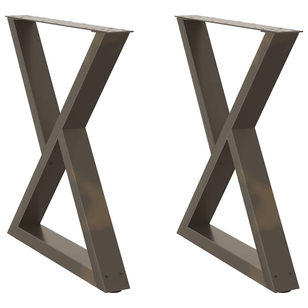 Natural Steel Dining Table Legs 2pcs, Adjustable Height 80cm