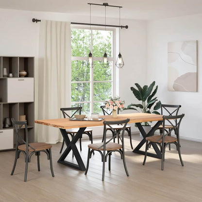 Black Steel Dining Table Legs, Adjustable Height 90cm - Set of 2