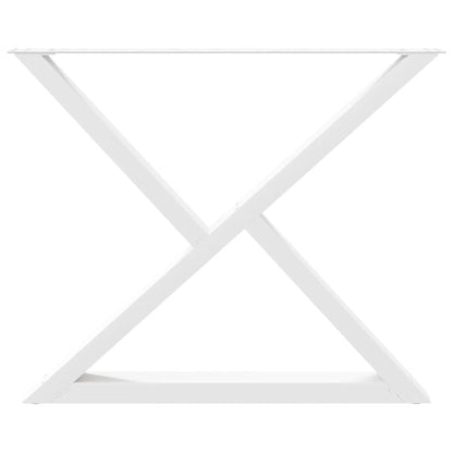 White Steel Dining Table Legs, 2 pcs, Adjustable Height 90 cm