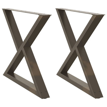 Natural Steel Dining Table Legs 2pcs Adjustable Height 90x72-73.3 cm