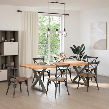 Natural Steel Dining Table Legs 2pcs Adjustable Height 90x72-73.3 cm