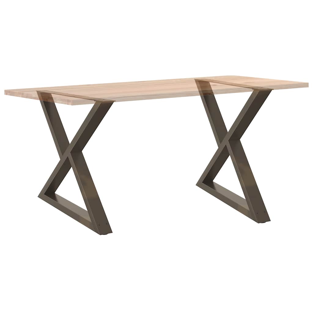 Natural Steel Dining Table Legs 2pcs Adjustable Height 90x72-73.3 cm