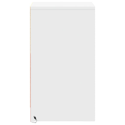 White Bedside Cabinet with LED Lights - Engineered Wood Finish