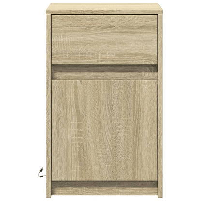 Sonoma Oak LED Bedside Cabinets 2 pcs - Engineered Wood