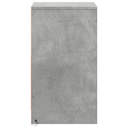 Concrete Grey LED Bedside Cabinets - Set of 2, Engineered Wood