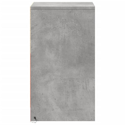 Concrete Grey LED Bedside Cabinet - Stylish Engineered Wood Design