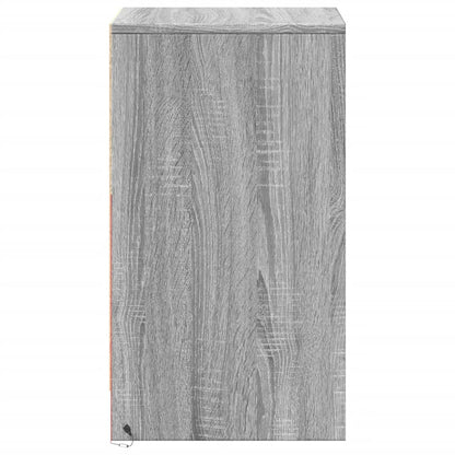 Grey Sonoma LED Bedside Cabinet - Engineered Wood Nightstand