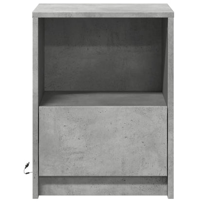 Concrete Grey LED Bedside Cabinets 2 pcs - Engineered Wood